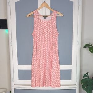 Natural Reflections Coral Pink Geometric Sleeveless Midi Dress Size Large